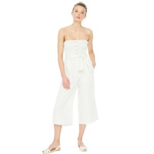 FAITHFULL THE BRAND Lais Strapless Linen Cropped Jumpsuit